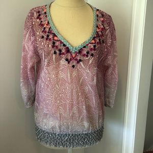 Anthropologie Akemi+Kin Crocheted Top, Size Small